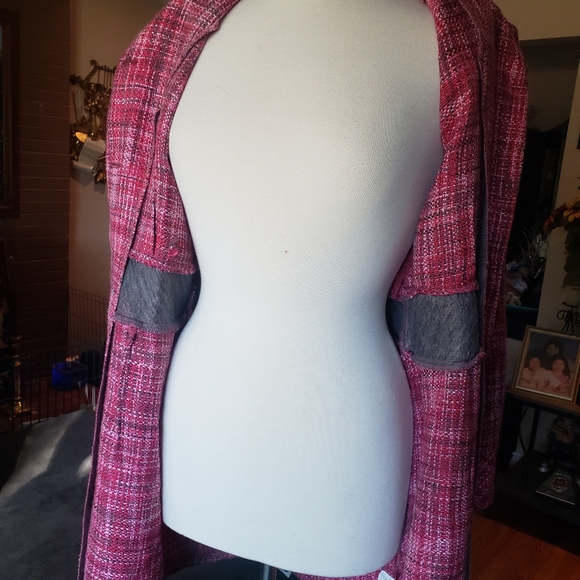 Vintage Pink button up trench coat - Picture 11 of 13